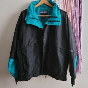 Retro White Sierra Waterproof Black &Teal Jacket